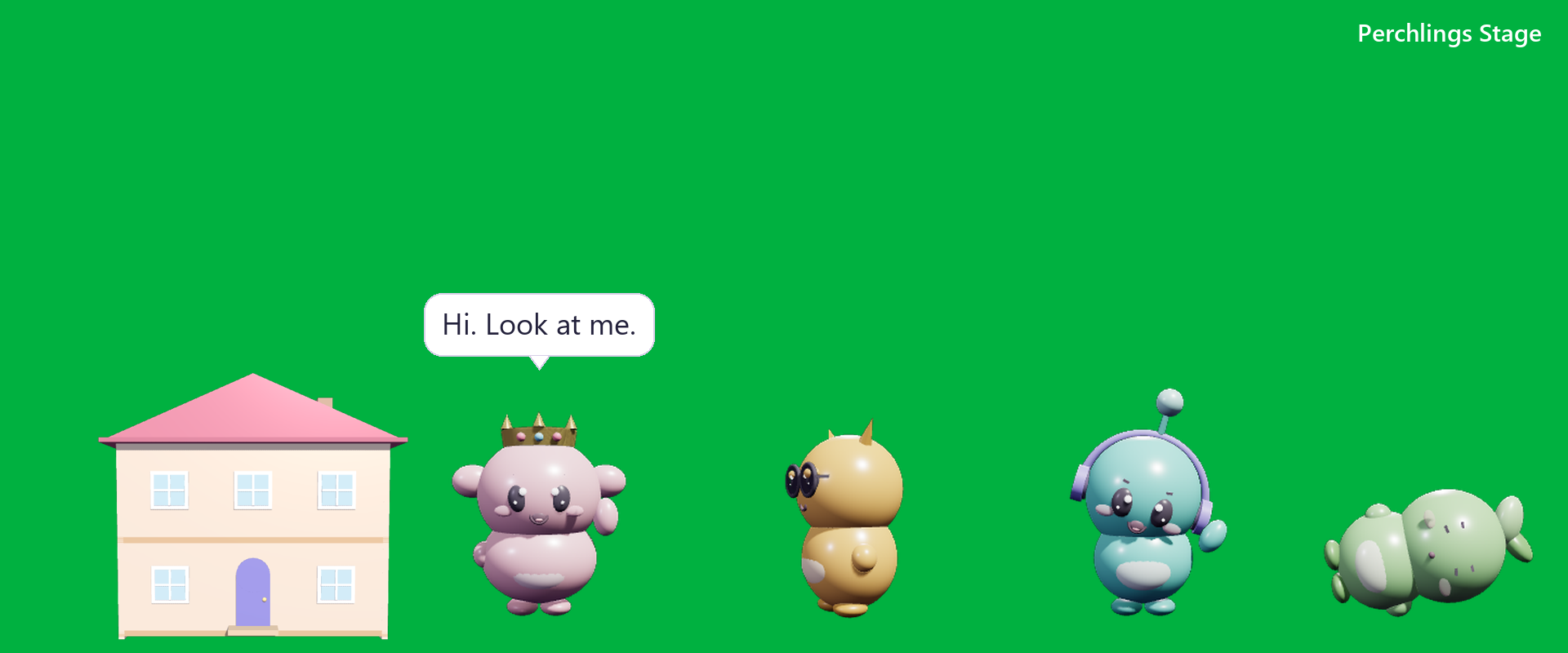 The green-screen window for streams with every pet on it